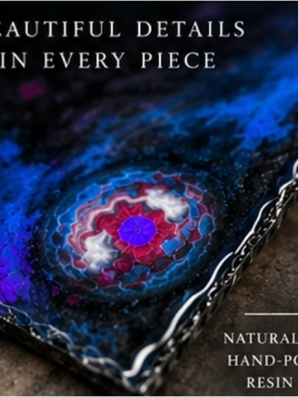 Galaxy inspired resin slate